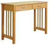 Furniture Solutions Ashford 2 Drawer Console Table, Ash Veneer