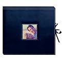 Sewn Leatherette D-Ring Scrapbook - Navy