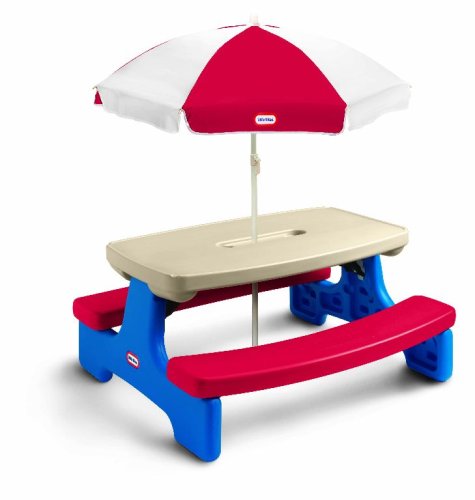 Little Tikes Easy Store Large Picnic Table with Umbrella