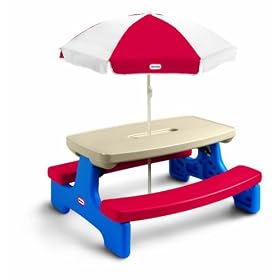 Little Tikes Easy Store Large Picnic Table with Umbrella