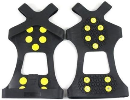 Pellor Ice Snow Ground Antiskid Crampons Skating Antiskid Snow Shoe Spikes Grips Cleats (L)