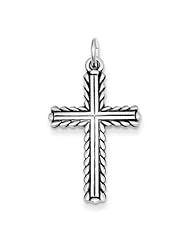 Sterling Silver Antiqued Cross Charm