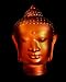 Buddha Head Lamp, frosted amber color glass