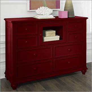 Riverside Furniture 1163X A Splash of Color Entertainment Dresser in Classic Burgundy