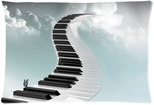 Denise Love Sky Piano Stairs, Piano Keys,decorative pillow case covers 20x30inch (Two sides)