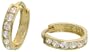10k Gold Hoop Earrings w/ CZ Stones, 7/16 in. (11mm) diameter