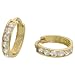 10k Gold Hoop Earrings w/ CZ Stones, 7/16 in. (11mm) diameter