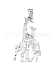 14K White Gold Giraffe Pendant