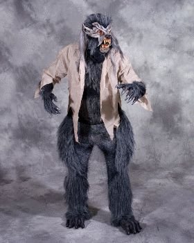 Complete Killer Werewolf (Gray) Adult Halloween Costume Set