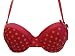 Mamia Dotted Demi Half Cup Multifunctional And Adjustable Padded Underwire Bra With Rhinestone Heart And Bow