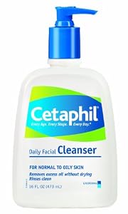 Cetaphil Daily Facial Cleanser, for normal to oily skin, 16 Ounce Bottles (Pack of 3)