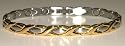 Magnetarmband Edelstahl - 24 kt teilvergoldet - bicolor - Magnetschmuck