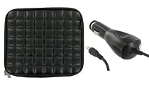 ASUS Eee PC Touch T91 8.9-Inch Netbook Laptop Sleeve Slipcase with 12v Car Charger (Memory Foam with Faux Leather - Black)
