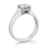 Certified, Round Cut, Solitaire Diamond Ring in Platinum (1 ct, H Color, SI2 Clarity)