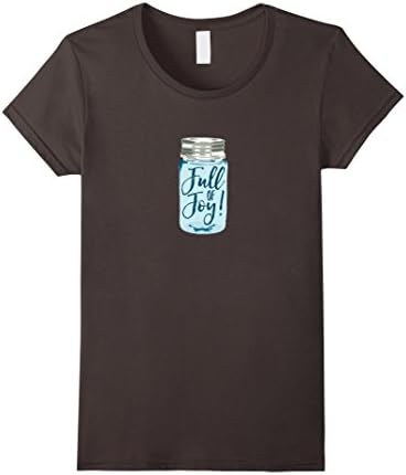 Women's Full of Joy tshirt - vintage, distressed mason jar art Medium Asphalt