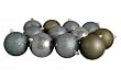 12ct Gunmetal Gray Shatterproof 4-Finish Christmas Ball Ornaments 4" (100mm)
