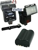 Vivitar SF4000 Swivel, Bounce & Zoom Slave Flash With Flash Bracket & Extended Life Replacement BP-514 Battery For Canon Rebel EOS 40D 30D 20D 10D 5D 1DS + SSE Micro Fiber Cleaning Cloth