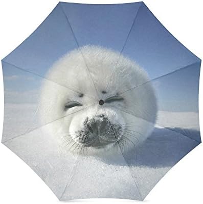 Mother/Father Gift Cute Baby Polar Bear Compact Travel Windproof Rainproof Umbrella