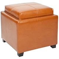 Safavieh Harrison Single-Tray Ottoman, Saddle