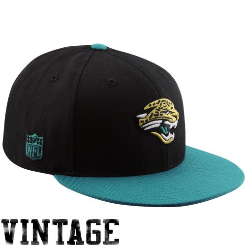 Reebok Jacksonville Jaguars Black-Teal Fitted Hat (6 7/8)