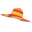 UPF 50+ Sun Beach Hat Floppy Wide Shape Brim Hot Pink with Yellow