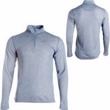 Mens Kombi Rover 1/4 Zip 2-Layer Merino Wool Thermal Underwear Top, Heather Gray (Size Medium)