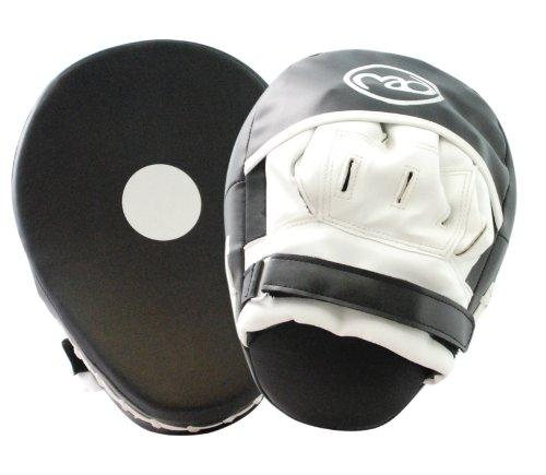  Boxing-Mad Curved Synthetic Leather Focus Pads - Black/White