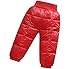 Little Boys Girls Winter Warmer Puffer Down Thick Snow Pants Trousers Windproof Elastic Ski Bib Pants 4T Red