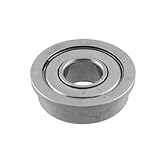 uxcell フランジベアリング　メタル　深い溝　15mm x 6mm x 5mm　シルバートーン