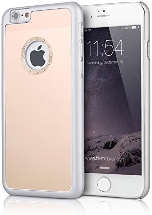Iphone 6plus Case, Deluxe Hybrid Stud Rhinestone, Aluminum Cover Case (Champagne Gold)