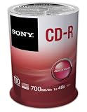 Sony 100CDQ80SP CD-R Data Recordable Media, 100 Pack Spindle