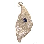 Lapis Pendant 08 Stone Blue Pyrite Gem Silver Leaf Crystal Healing 3