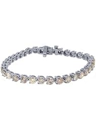 14k White Gold 10.12 Carat Round Diamond Tennis Bracelet