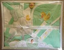 7pc Rubber Ducky Baby BATH Gift Set ~ Robe/Hooded Towel/Washcloths/Toy