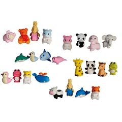 Radiergummi Puzzle-Radierer Tierset Kuh Hamster Hase Delfin