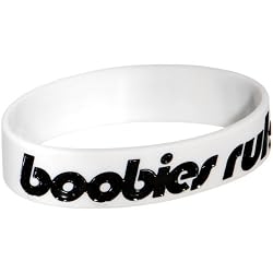 White Black Boobies Rule Awareness for Breast Cancer Bracelet