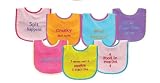 7-Pack Funny Sayings Baby Bibs (Pink)