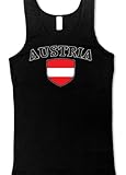 Austria Shield Flag International Soccer Juniors Tank Top, Austrian National Pride Juniors Boy Beater, X-Large, Black