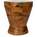 Teak Wood Thimble Block Side Table