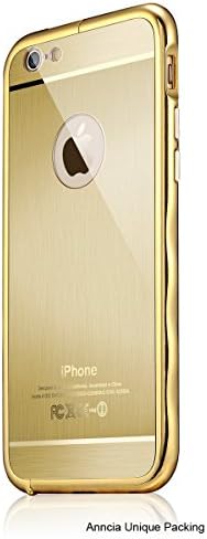 Anncia (TM) Zinc Alloy Metal Frame & anti-scratch acrylic Bumper Case with Shock Absorption for iPhone 6 5.5 inch (5.5" Gold)
