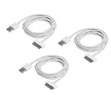 - HIGH QUALITY GATOR CRUNCH - SOLID COPPER WIRES INSIDE! - SET OF 3 - Extra Long White 6 Foot (6ft) iPod / iPhone 3G, 3GS, 4, 4S / iPad, iPad 2 USB Charge and Sync Cable Cord, More than double the length of the standard cord REVISED MODEL: NOW FITS IPHONE 4 BUMPER CASE (BULK PACKAGING)
