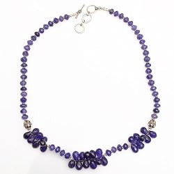 Gemstone Jewelry Amethyst Necklace 19.5 inches (gnklc216)