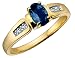 Sapphire Gemstone Ring with Diamonds in Yellow Gold