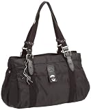 Kipling NEW APRIL K24580, Damen Schultertaschen, Schwarz (Neon Black 931), 43x21x16 cm (B x H x T)
