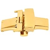 Deployment Buckle Stainless Steel Gold Plated with Push Button 20mm
