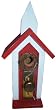 Funky Randy Rustic Steeple Church 17 " Birdhouse Red/White R-102-P