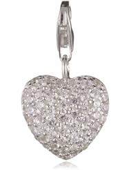 VINANI brand Germany 925 Sterling Silver Charm Pendant Heart double-sided Zirconia white Hearts punched out HHZW
