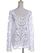 PrettyGuide Women's Semi Embroidery Floral Lace Blouse