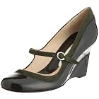 [ナッツリー] enamel strap wedge pumps