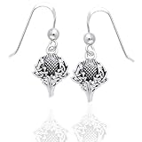 Scottish Spirit of Alba Thistle Celtic Knot Art Sterling Silver Earrings by Courtney Davis